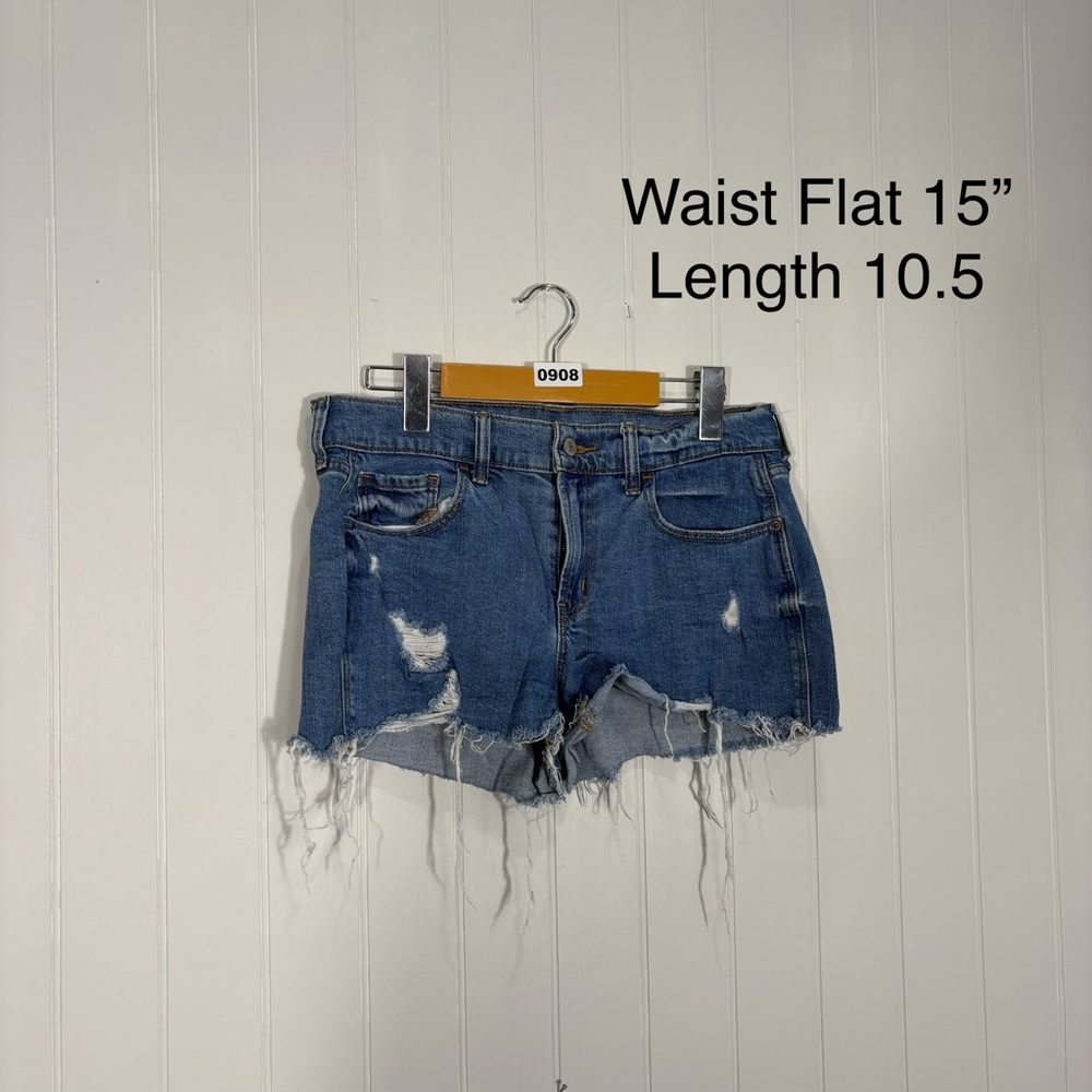 Distressed Denim Cutoff Shorts Mid Rise Festival Grunge Casual 30”